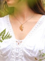 Oak necklace, Real leaf necklace, Fall leaf necklace, Oak jewelry, Nature inspired necklace, Oak leaf jewelry, Autumn necklace, Acorn leaf