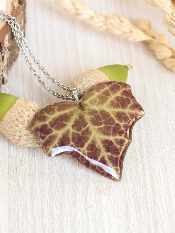 Earthy boho necklace, Leaf necklace, Dried leaf necklace, Earthy gifts, Woodland necklace, Earthy necklace, Organic necklace, Earthy jewelry