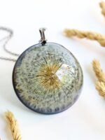 Dandelion necklace, Real flower jewelry, Dried flower necklace, Dandelion wish necklace, Good luck gift, Dandelion seed jewelry Gift for her