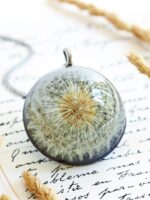 Real dandelion necklace, Make a wish necklace, Birthday gift for her 30th, Cottagecore necklace, Dandelion resin necklace, Bohemian necklace