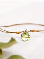 Handmade Nature Choker, Real Moss Pendant in Eco Friendly Resin