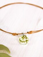 Handmade Nature Choker, Real Moss Pendant in Eco Friendly Resin