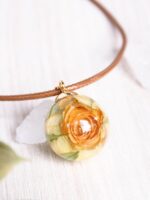Boho Rose Charm Choker Necklace - Yellow Flower Jewelry