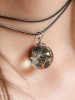 Real Dandelion Seeds Choker Necklace - Dainty Black Jewelry