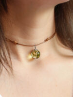 Handmade Nature Choker, Real Moss Pendant in Eco Friendly Resin