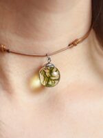 Handmade Nature Choker, Real Moss Pendant in Eco Friendly Resin