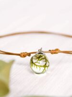 Handmade Nature Choker, Real Moss Pendant in Eco Friendly Resin