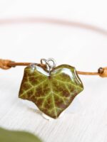 Boho Leaf Pendant Choker – Pressed Leaf Necklace