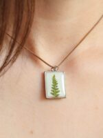 Pressed Fern Choker Necklace - Double Sided Pendant