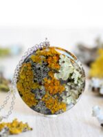 Lichen necklace, Real plant necklace, Nature lover necklace, Terrarium resin necklace, Forest jewelry, Sustainable necklace, Nature gifts