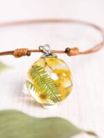 Terrarium Flower and Leaf Necklace Choker – Floral Jewelry