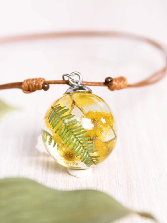 Terrarium Flower and Leaf Necklace Choker – Floral Jewelry