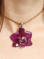 Orchid Necklace Choker – Pressed Flower Pendant