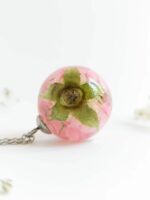 Pink Rose Pendant Necklace – Unique Birthday Gift For Her