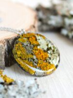 Lichen necklace, Real plant necklace, Nature lover necklace, Terrarium resin necklace, Forest jewelry, Sustainable necklace, Nature gifts