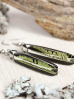 Nature dangle earrings, Real plant earrings, Bohemian dangle earrings, Simple boho earrings, Long bar earrings, Nature inspired jewelry