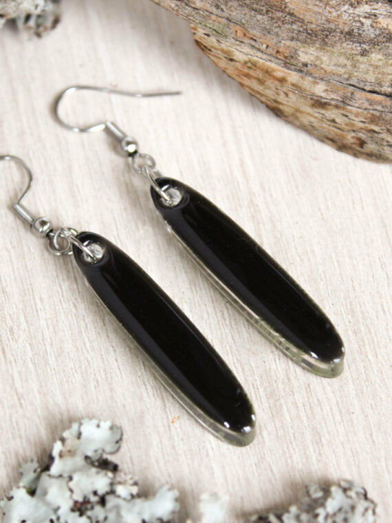Nature dangle earrings, Real plant earrings, Bohemian dangle earrings, Simple boho earrings, Long bar earrings, Nature inspired jewelry