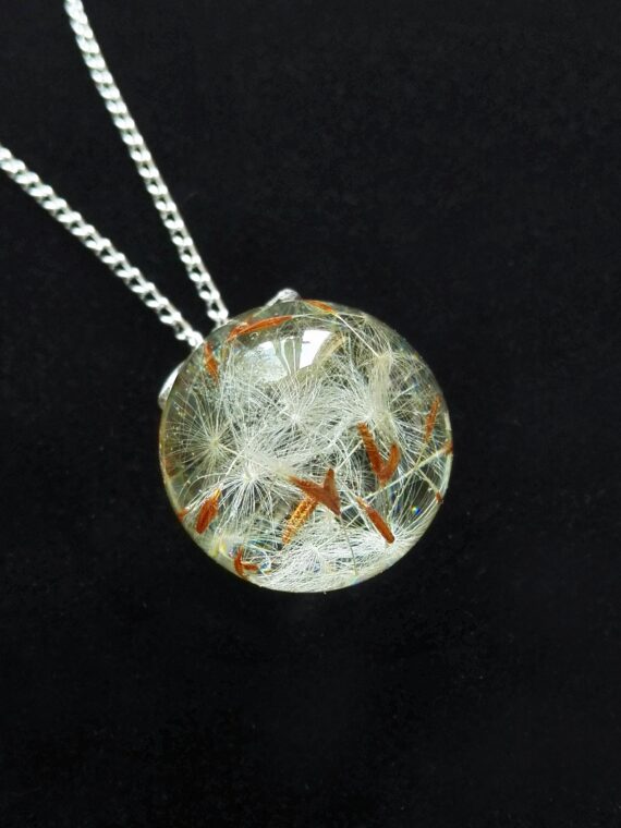 Dandelion Seeds Necklace, Dandelion wish necklace, Clear necklace, Make a Wish Jewelry, Resin dandelion necklace, Terrarium resin necklace
