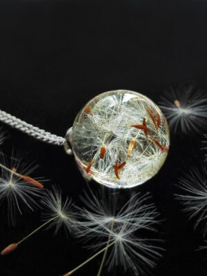 Dandelion Seeds Necklace, Dandelion wish necklace, Clear necklace, Make a Wish Jewelry, Resin dandelion necklace, Terrarium resin necklace
