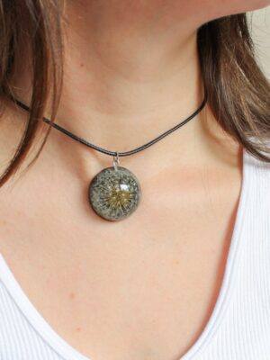 Real Dandelion Choker Necklace in Resin - Make a Wish Jewelry