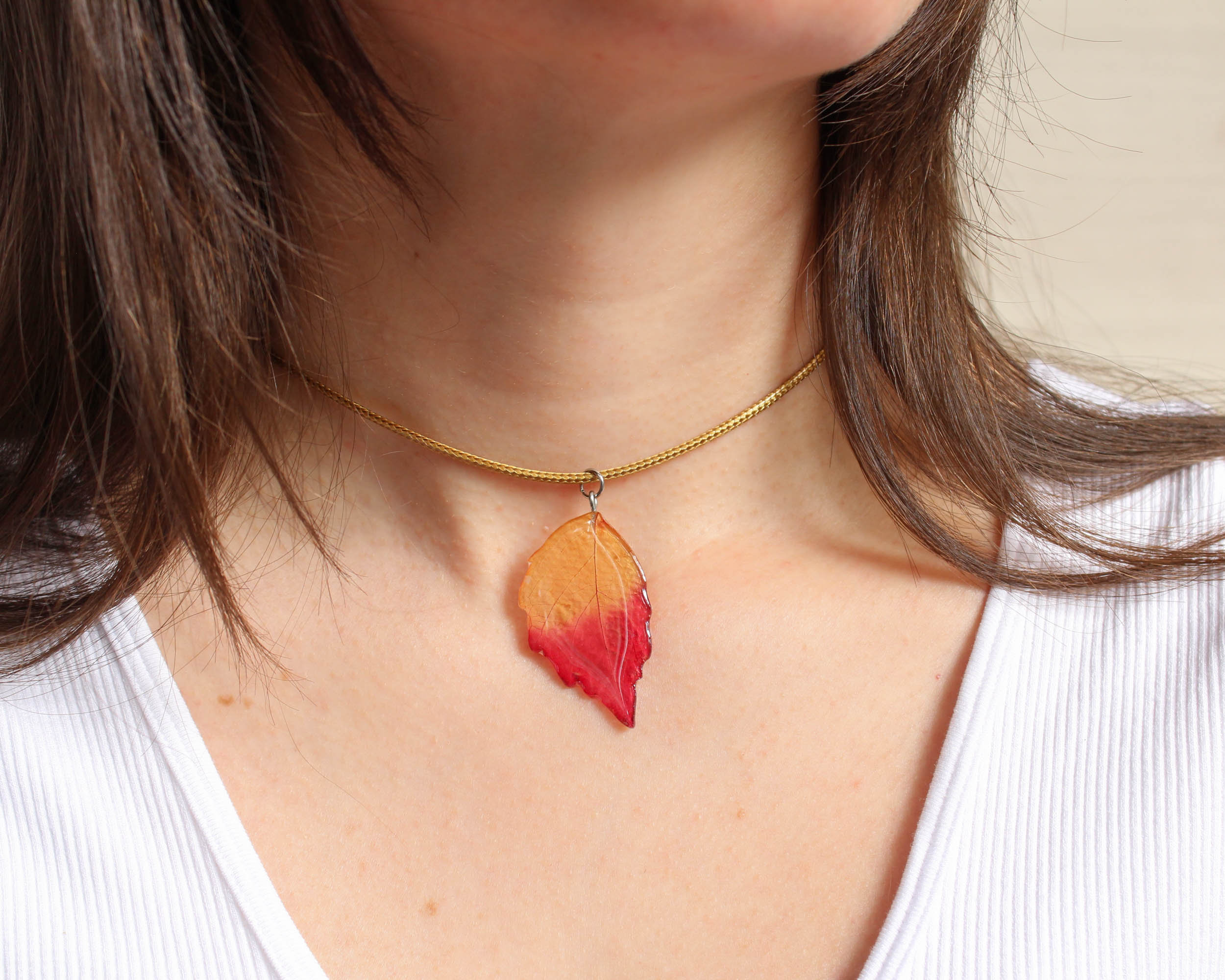 Natural necklaces for women, Real leaf necklace, Drop choker necklace, Nature inspired jewelry, Big pendant necklace, Original gift for her
