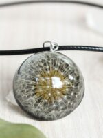 Real Dandelion Choker Necklace in Resin - Make a Wish Jewelry