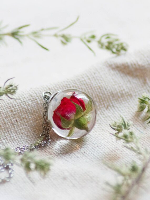 Enchanted Rose Beauty and The Beast Necklace – Real Flower Jewelry
