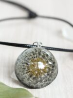 Real Dandelion Choker Necklace in Resin - Make a Wish Jewelry