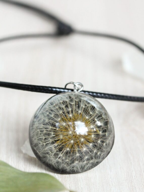 Real Dandelion Choker Necklace in Resin - Make a Wish Jewelry
