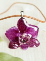 Orchid Necklace Choker – Pressed Flower Pendant