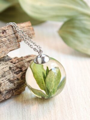 Leaf necklace resin, Pressed leaf necklace, Natural necklace, Terrarium resin necklace, Dried flower necklace, Crazy plant lady gifts