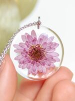 November Real Birth Flower Necklace - Chrysanthemums Jewelry