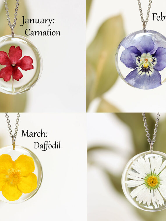 November Birth Flower Necklace - Aster | Bits And Pieces