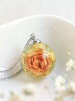Dried Rose Pendant Necklace - Birthday Gifts Ideas for Women