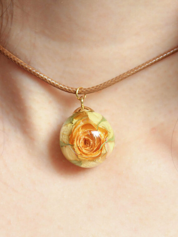 Boho Rose Charm Choker Necklace - Yellow Flower Jewelry