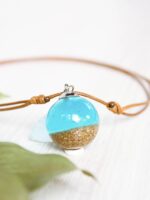 Ocean choker necklace, Summer choker necklace, Beach sand necklace, Blue choker necklace, Birthday gifts for daughter, Choker with charm