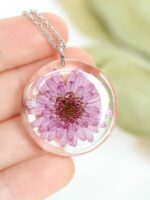 November Real Birth Flower Necklace - Chrysanthemums Jewelry