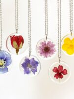 Personalized Birth Flower Pendant Necklace - Birthday Gift For Women Friends