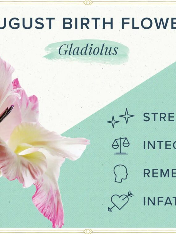 August Birth Flower Necklace - Pressed Gladiolus Jewelry in Resin