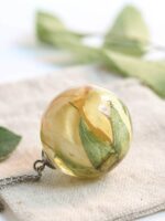 Yellow Rose Pendant Necklace – Dried Flower Resin Jewelry