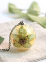 Yellow Rose Pendant Necklace – Dried Flower Resin Jewelry
