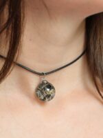 Black Choker with Dandelion Seeds Charm - Good Luck Gifts for Her