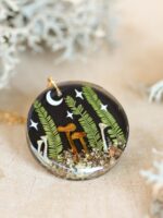 Forest lover Necklace: Real Mushroom & Leaf with Moon and Stars