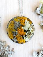 Forest necklace with real lichen, Nature inspired necklace for men, Terrarium pendant necklace, Woodland necklace, Preserved moss necklace