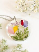 Combined birth flower bouquet necklace - Personalized Family gift idea