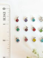 Add - on birthstone charms for necklace, Crystal charm for necklace, Personalized jewelry, Stainless Steel charm, Crystal birthstone charms