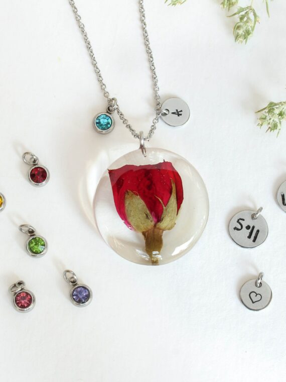 Add - on birthstone charms for necklace, Crystal charm for necklace, Personalized jewelry, Stainless Steel charm, Crystal birthstone charms