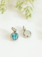 Add - on birthstone charms for necklace, Crystal charm for necklace, Personalized jewelry, Stainless Steel charm, Crystal birthstone charms