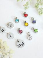 Add - on birthstone charms for necklace, Crystal charm for necklace, Personalized jewelry, Stainless Steel charm, Crystal birthstone charms