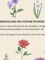 June Birth Flower Necklace with Pressed Rose - Birthday gift for her